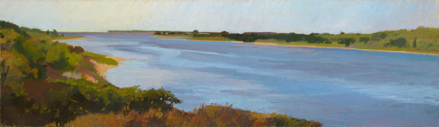 Overlooking Thumb Cove, oil on linen, 20 x 69 inches,  SOLD