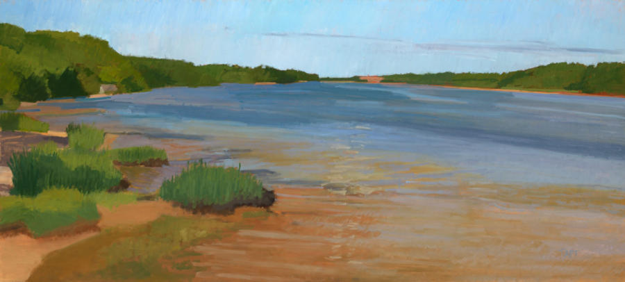 Early Summer on the Lagoon, oil on wood panel, 24.5 x 54 inches    
$8000.